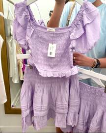 Purple Skirt And Shirt Set