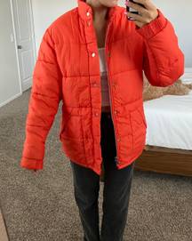 Vintage Orange Puffer Coat