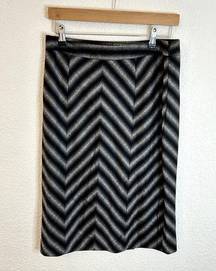 L.A.M.B. Gwen Stefani Skirt Sz 6 Chevron Wool Pencil Fall 2008 Black