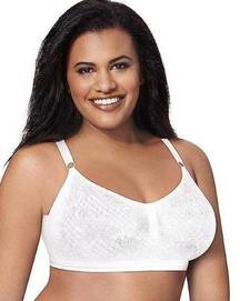 Just My Size Women's Undercover Slimming Wirefree Plus Size Bra J228, White 50DD