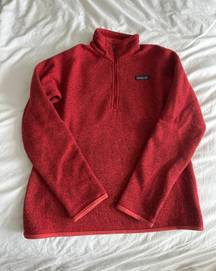 Patagonia Red Better Sweater 1/4 Zip Fleece