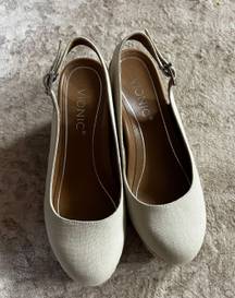 Coralina VS373 Wedge Slingback Beige Tan Shoe Size 7