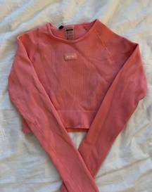 Bo+Tee Coral Pink Longsleeve Crop