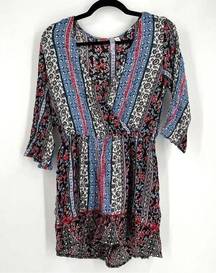 Alya’s Francesca’s Handkerchief Print Boho Peasant Jumper Romper medium