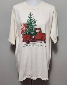 Comfort Colors  Cream WV I'll Be Home For Christmas Tee Unisex Size Large