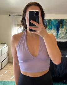 Purple Tie Crop Top