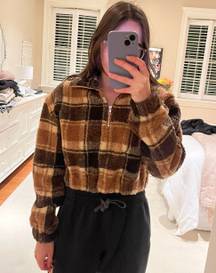 Zaful Cropped Flannel Sweater