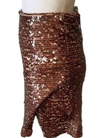 NWT RACHEL ZOE ALL OVER SEQUINS FAUX WRAP MINI SKIRT STRETCH XS