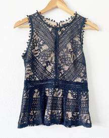 Romeo & Juliet Black Lace Sleeveless Blouse