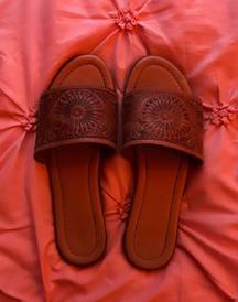 Leather Tooled Sandals 