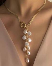 Faux Pearl Beaded Necklace,/Gold Pearl /silver necklace,  Pearl Chain Necklace, Faux Pearl Necklace, Beaded pearl Necklace, pearl necklace,