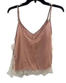 Pink Satin And Lace Cami And Shorts Set XS New