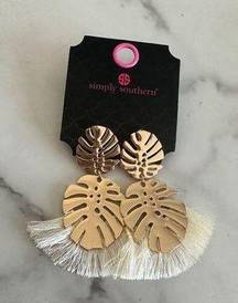 SIMPLY SOUTHERN Palm Leaf Statement Earrings NEW