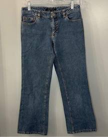 Theory Cropped Jeans Wide Leg Jeans Medium Wash Denim Size 2