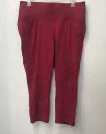 Lane Bryant LIVI High-Rise LIVI Soft cropped maroon leggins Plus sz 14/16