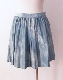 Pleated Denim Jeans Tie Dye Skirt