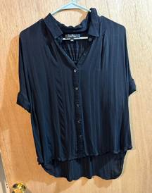 Lulu’s Black Button Down Top Size Medium 