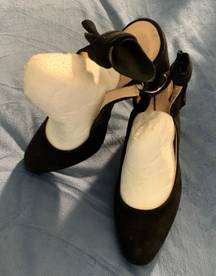 Black Suede Slingback Heels Euro 38