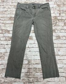 American Eagle  14 jeggings crop khaki tan raw hem jeans Super Super Stretch