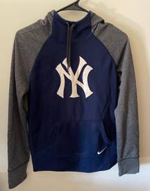 Nike Navy Blue & Grey Yankees Therma-Fit Hoodie