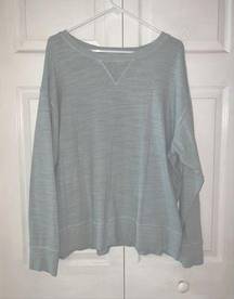 CP Shades Pam Knit Sweatshirt in Linen Blue Womens Size Large cotton crewneck