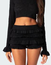 Edikted Lindsay Ruffle Knitted Shorts