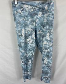 Evolution and Creation Blue Patterned Cross Top Leggings Size Large