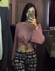 Pink Cropped Sweater 