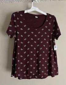 Old Navy  Womens Short Sleeve Flower Shirt M