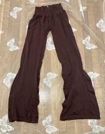 Free People FP Movement Size M/L  Good Karma Flare Leggings Long 33” Inseam Brown