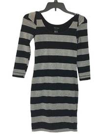 Silver Lab Colcci Striped 3/4 Sleeve Dress Size Small