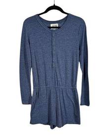 Nation LTD. for Intermix Long Sleeve Heathered Blue Romper