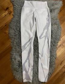 ALO Yoga, Pants & Jumpsuits, Alo Yoga High Waist Tech Lift Full Length  Leggings White Silver Us Sz Xs