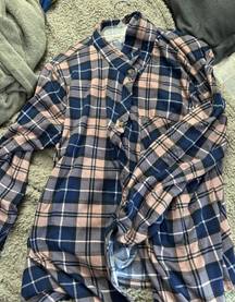 pink And Blue Button Up Flannel