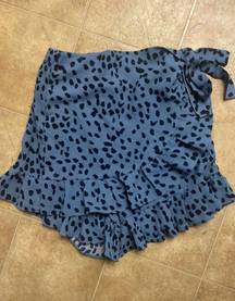 She & Sky Patterned blue Wrap Skort