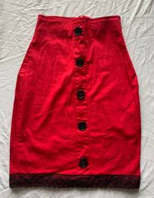 Red and Black Skirt Size Small By