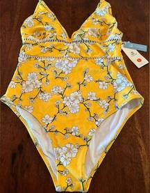 Cupshe Yellow Floral One Piece Swimsuit