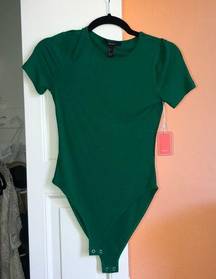 Forever 21 NWT GREEN CAP SLEEVE BODYSUIT TOP