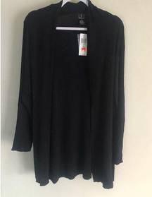 INC  international concepts black knitted open cardigan 1X