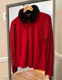 NORTAN MCNAUGHTON  Faux Fur Lined Sweater Size Petite Large