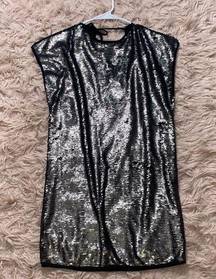 WILL NOT TAKE LESS NWT Silver Sparkly Sequin Mini Dress