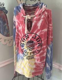 Ron Jon  Surf Shop Hoodie Womens Medium Tie Dye ORLANDO Super Soft