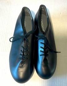 Capezio Womens Black Leather Tele-tone Lace Up Tap Dance shoe sz 6. Exc. cond.