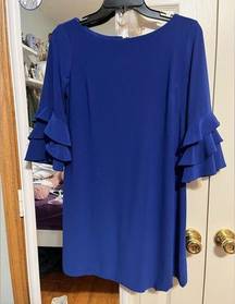 Formal Blue ruffled sleeve dress