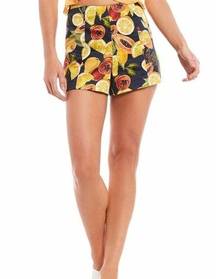 Gianni Bini XL Botanical High Waisted Shorts Pleated