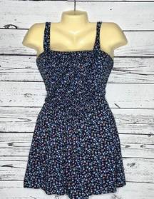 Abercrombie & Fitch  NWT Size S Blue Floral Print Smock One Piece Shorts Romper