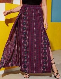 Boho Double Slit Maxi Skirt size M great condition