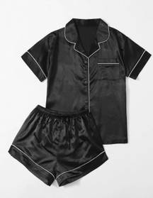 black silk pajama set