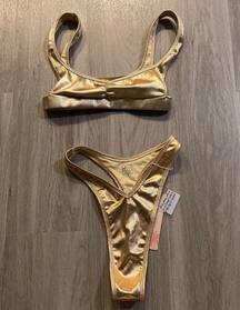 Oh Polly Gold Bikini Set