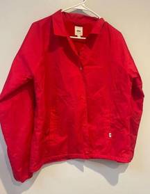 Vans ‎ Red Fire Flames Checkered Skate Thanks Coach Jacket